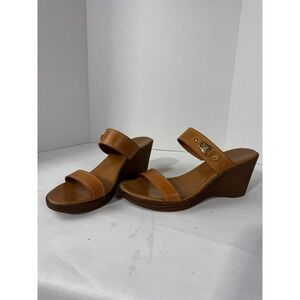 Handmade Italian‎ Brown Wedge Sandals Women's Size 8